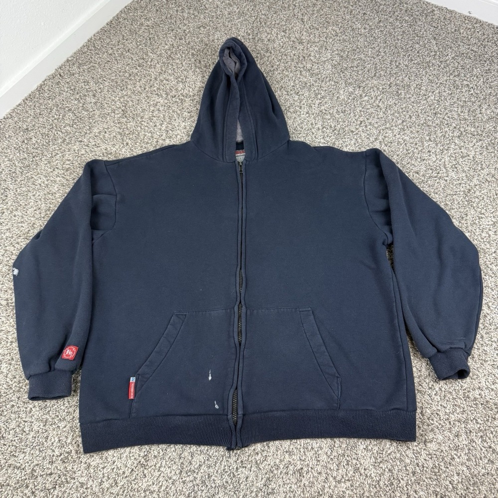 Benchmark FR Full Zip Hoodie Mens XL Navy Flame Resistant HRC2 Safety Workwear